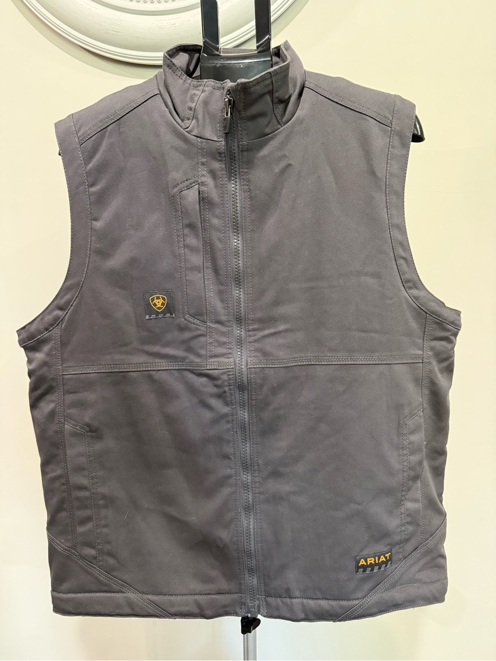 ARIAT Mens Rebar Duracanvas Vest, Rebar Grey size Large